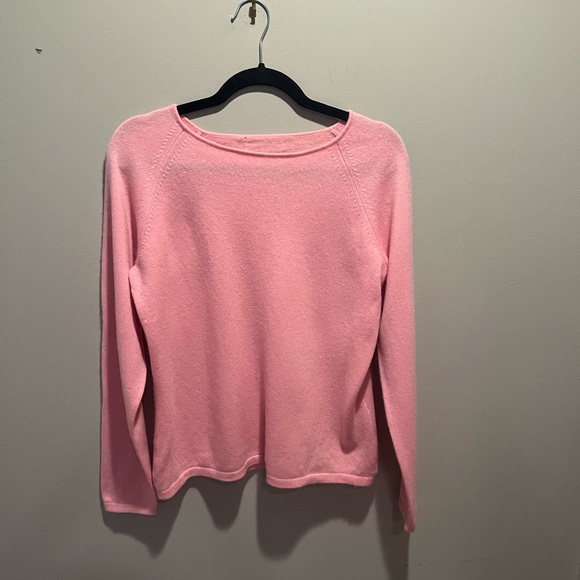 100% Pink Crew Cashmere Sweater - Picture 1 of 7